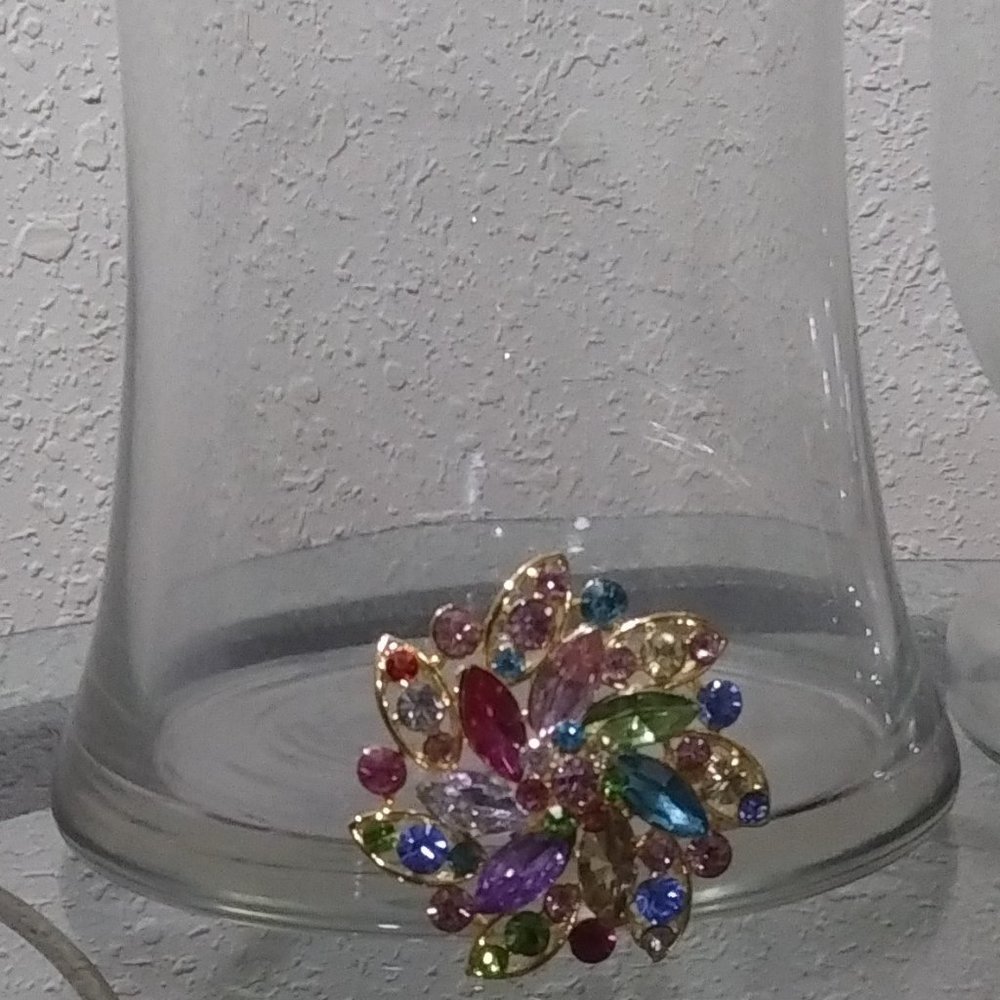 Multi-Color Gem Brooch